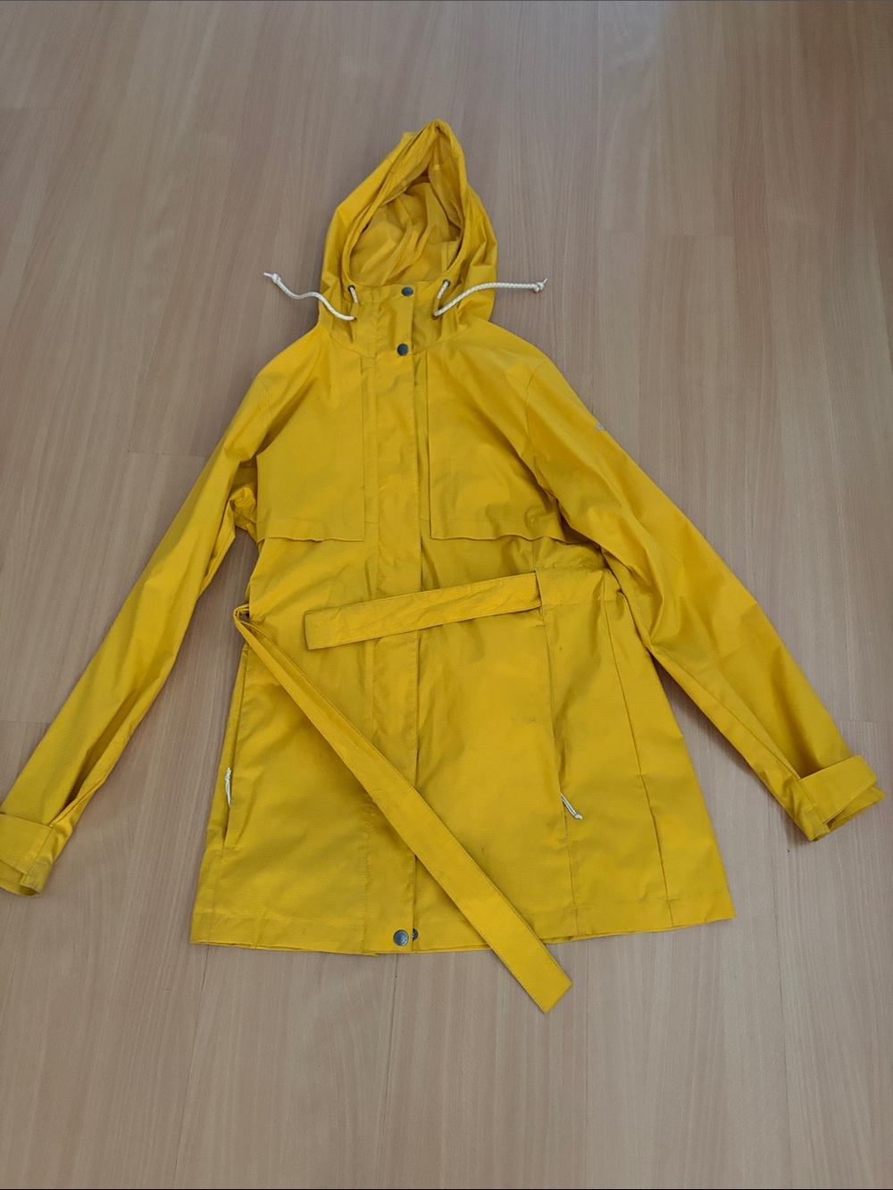 Columbia Yellow Hooded Rain Jacket - Women